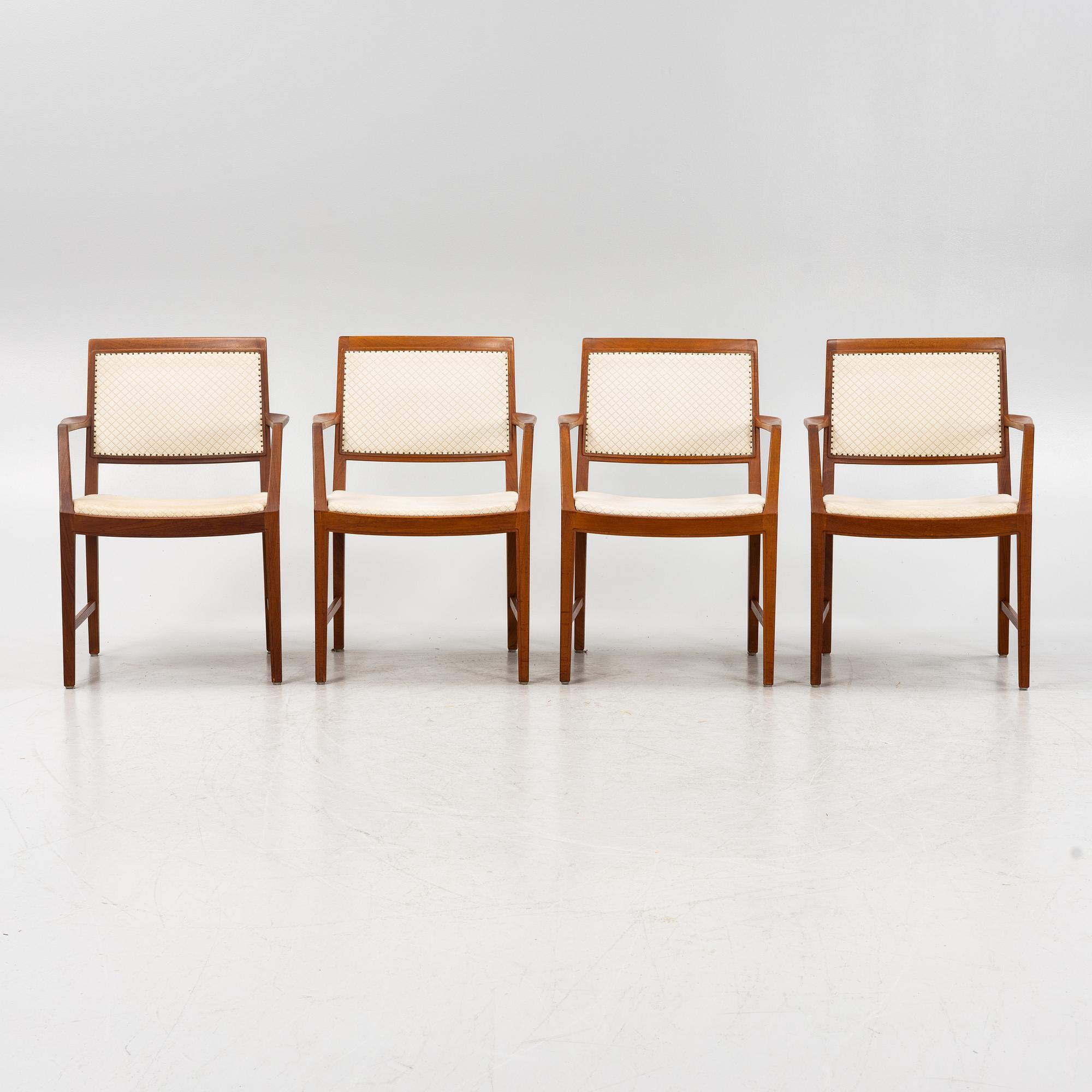 Bertil Fridhagen, four teak armchairs, Bodafors, Sweden, 1960's/70's.