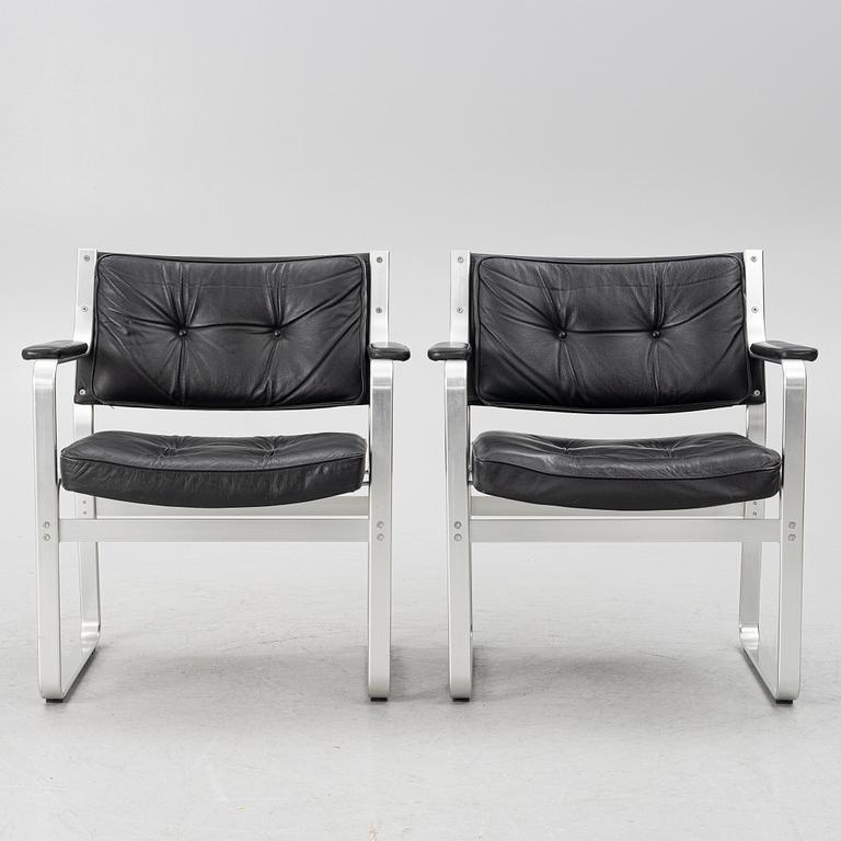 Karl Erik Ekselius, a pair of "Mondo" armchairs, JOC Möbel, late 20th century.