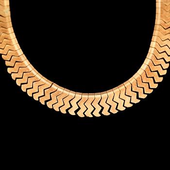 COLLIER, 18 k rödguld, 1900-talets andra hälft. Vikt ca 33 gram.