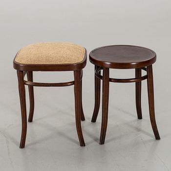 TWO THONET MUNDUS STOOLS.