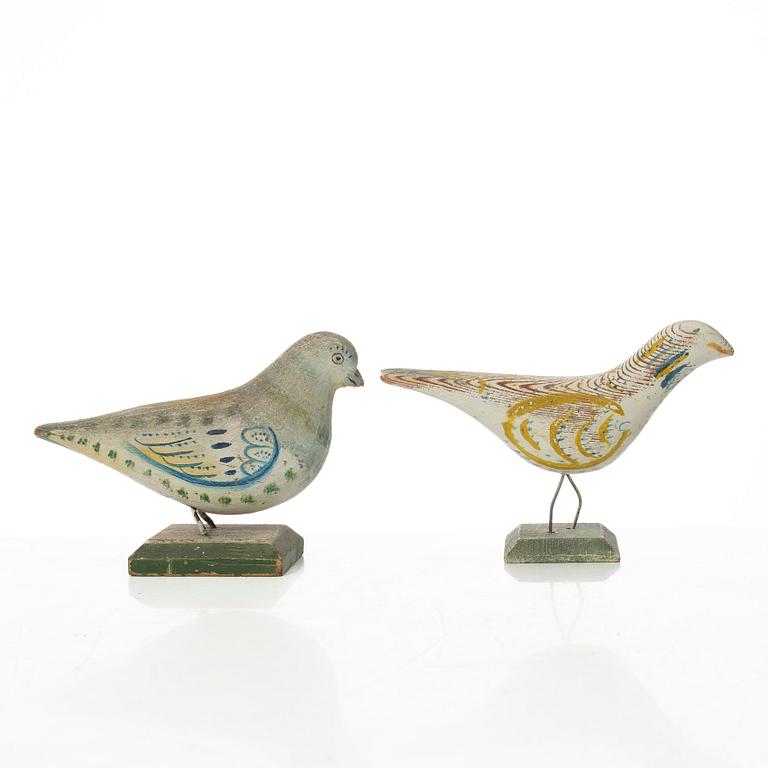 Birds, 2 pcs, folk art, early 20th century.