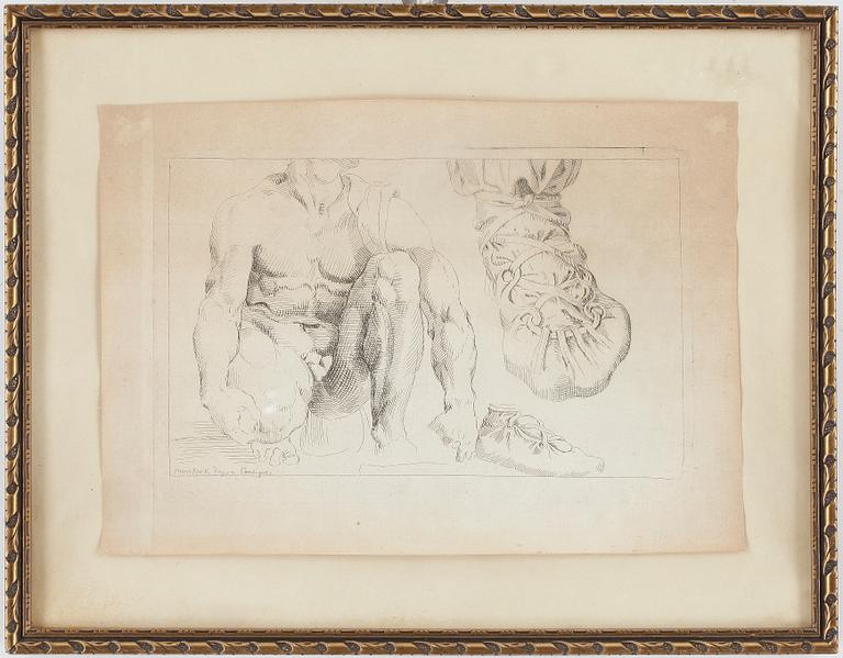 MAERTEN VAN HEEMSKERCK, efter, etsningar, 2 st, signerad i plåten samt bär blyertssignatur, 1600/1700-tal.