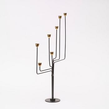 A Piet Hein 'Ursa Major' brass and black lacquered metal candelabrum, 1950's-60's.