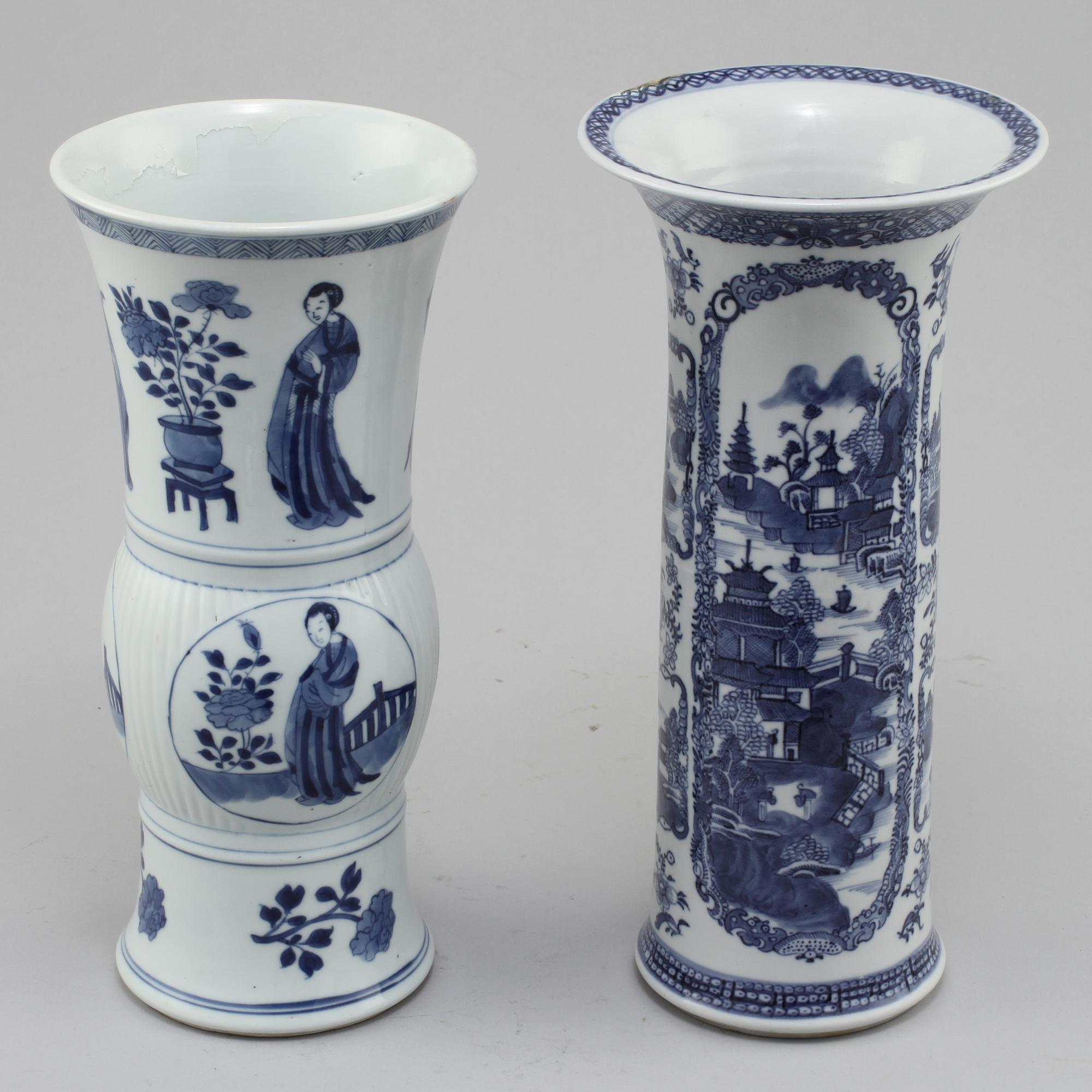 VASER, 2 st, porslin, Kina, 1900-tal.