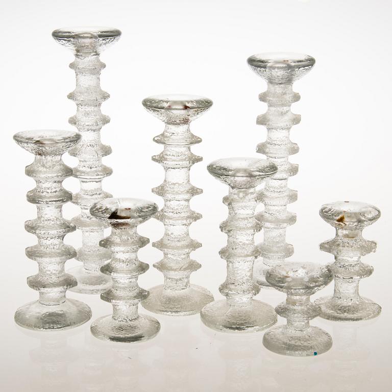 TIMO SARPANEVA, ljusstakar, 8 st, glas, "Festivo", Iittala.