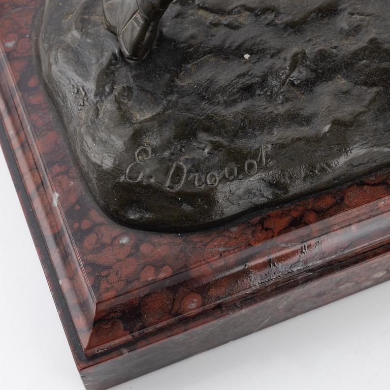 Edouard Drouot, skulptur, brons, signerad.