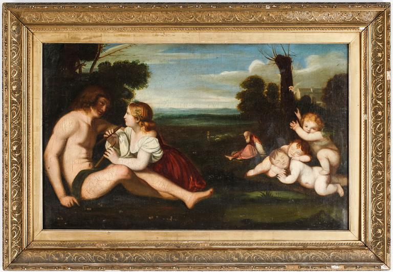 OKÄND KONSTNÄR, olja på duk. 1700-1800-tal.