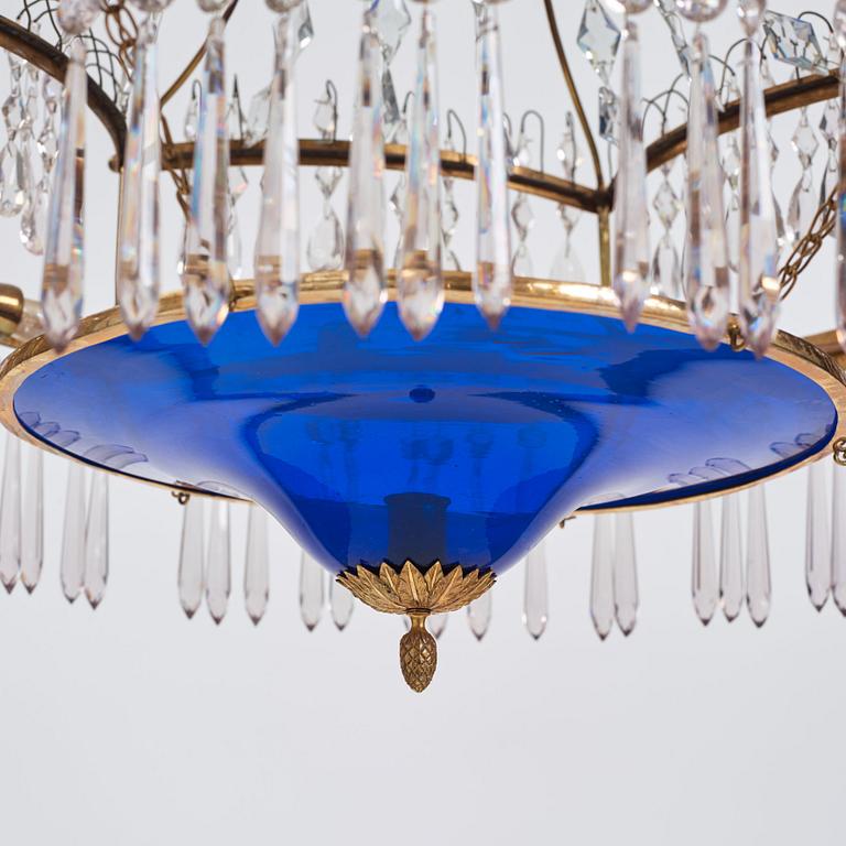 A late Gustavian seven-light chandelier, circa 1800.