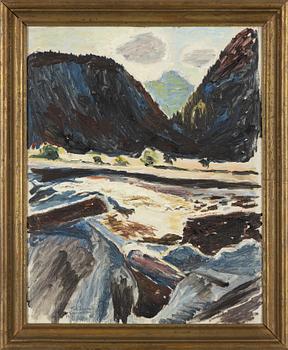 Henrik Sörensen, oil on canvas/panel, signed and dated Telemark 1917.