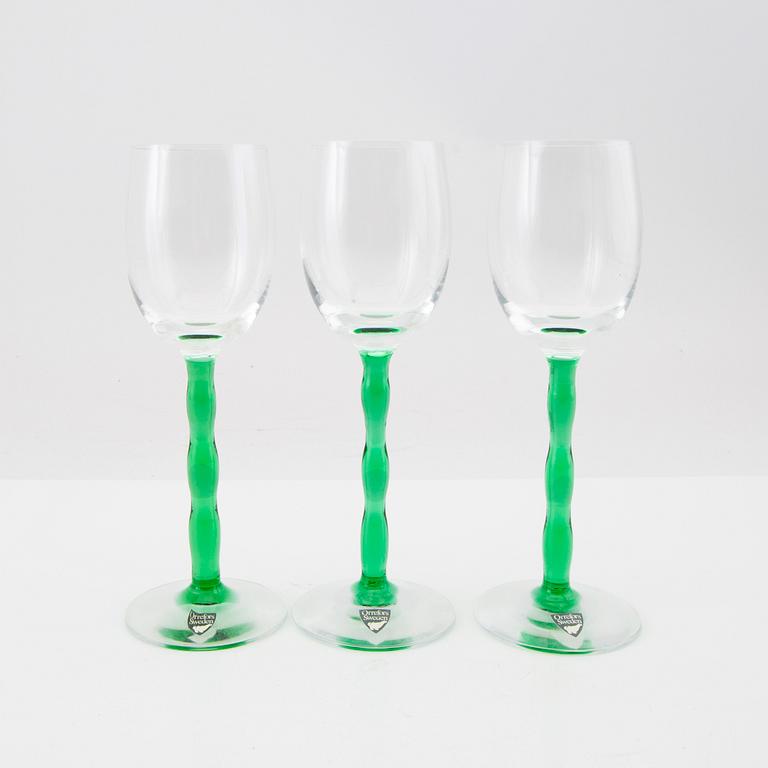 Gunnar Cyrén, white wine glasses 7 pcs "Nobel" Orrefors, late 20th century.