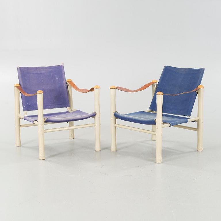 A pair of safari chairs by Elias Svedberg for NK, second half of the 20th century.