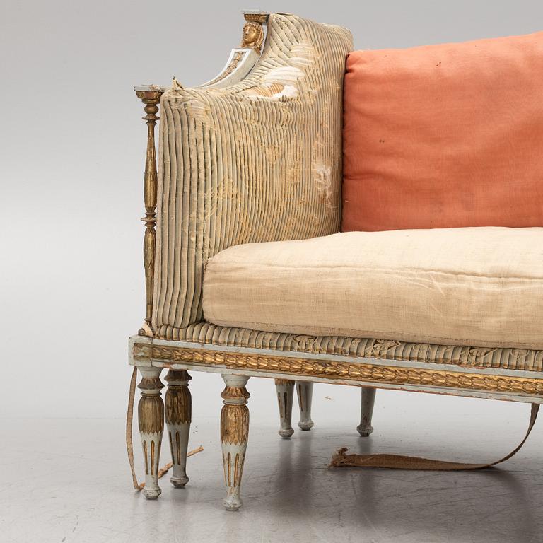 A late Gustavian sofa attributed to E. Ståhl (master in Stockholm 1794-1820).