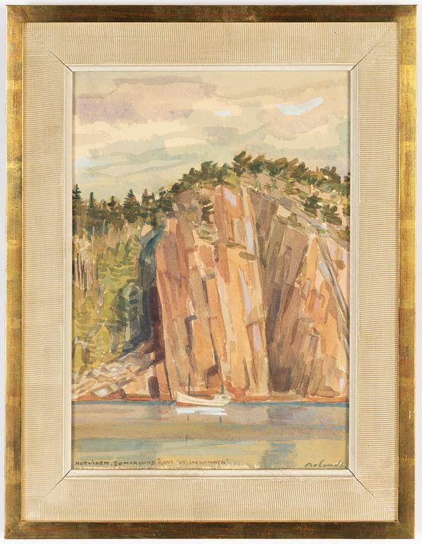 Roland Svensson, watercolour, signed.