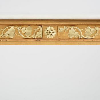 A late Gustavian console table in the manner of P Ljung, late 18th Century.