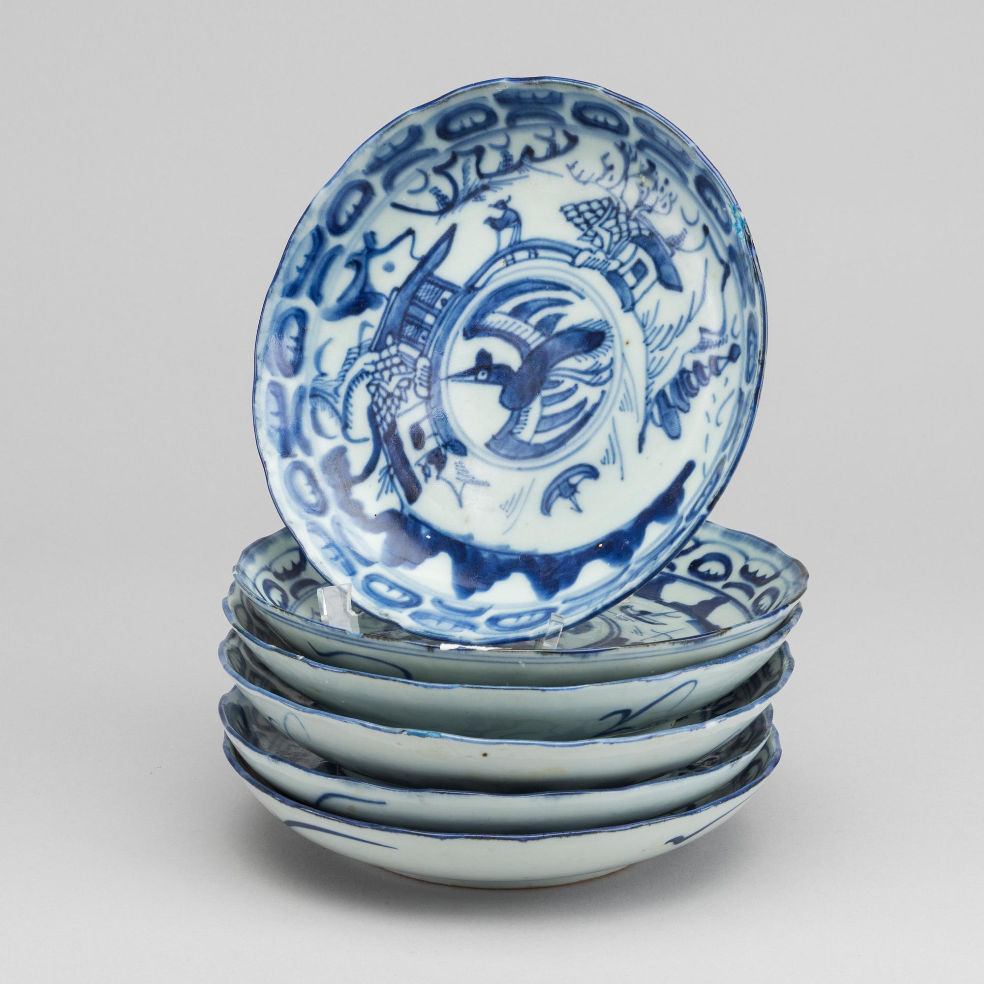 6 CHINESE PORCELAIN PLATES 19TH CENTURY.
