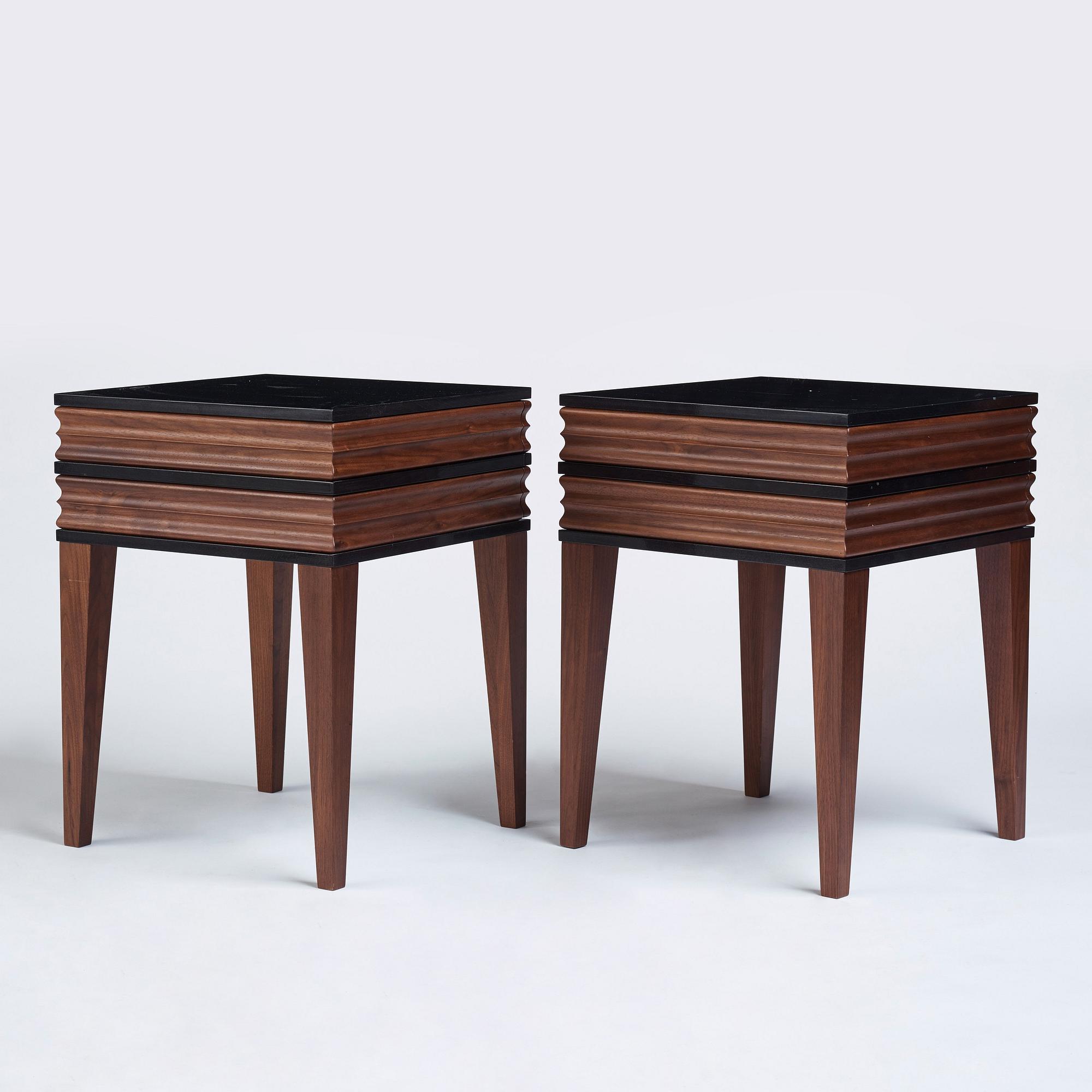 Attila Suta, a pair of side tables, executed in his own studio, Stockholm 2018.