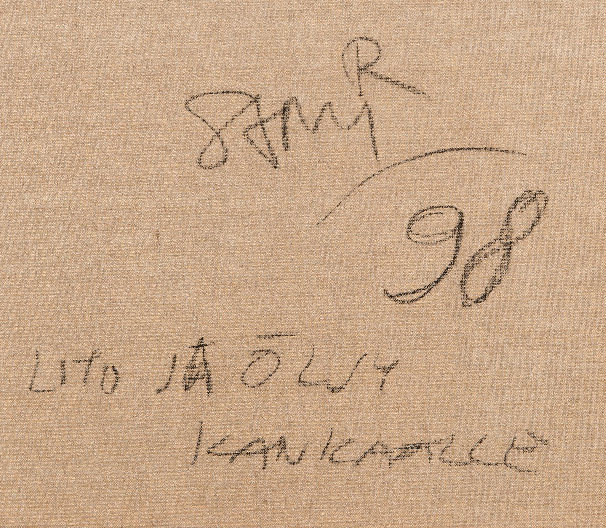 SAMI RINNE, litografi och olja på duk, signerad och daterad -98.