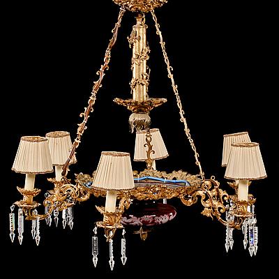 TAKLAMPA, omkring 1900, höjd ca 75 cm.