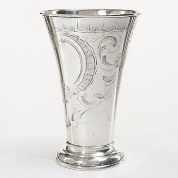C.G. Hallberg, Beaker, silver, Rococo style, Stockholm 1931.