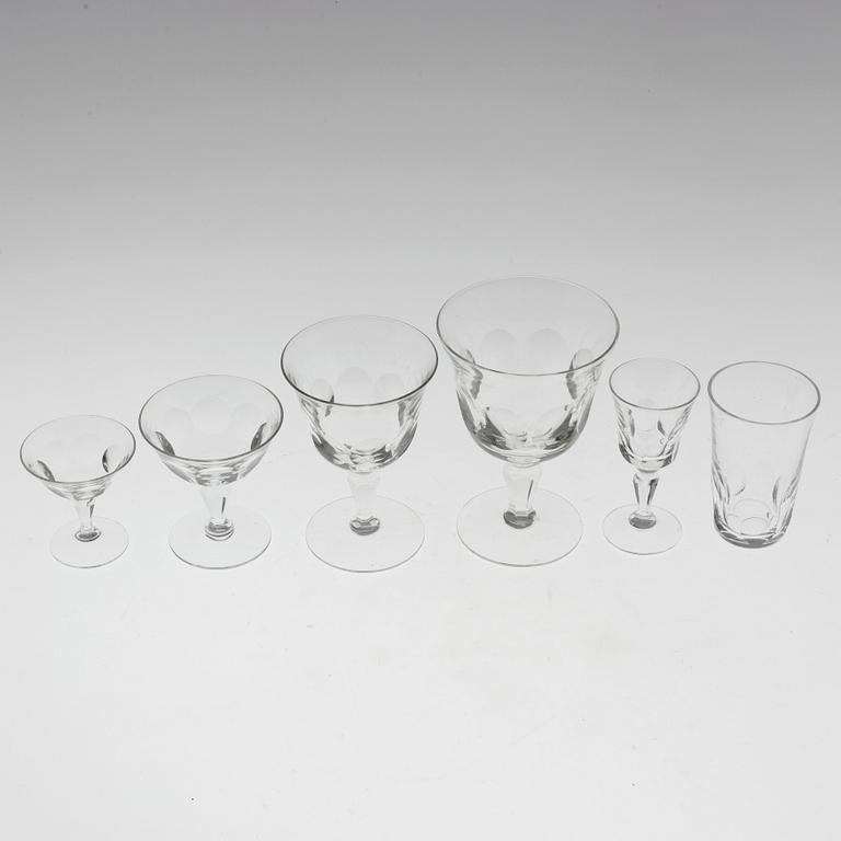 GLASSERVIS, 56 delar, Elis Berg glas, Kosta, 1930/40-tal.