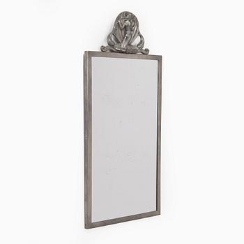 A Swedish Grace pewter wall mirror, Ystad Tenn (Ystad Metallindustri), Sweden 1929.
