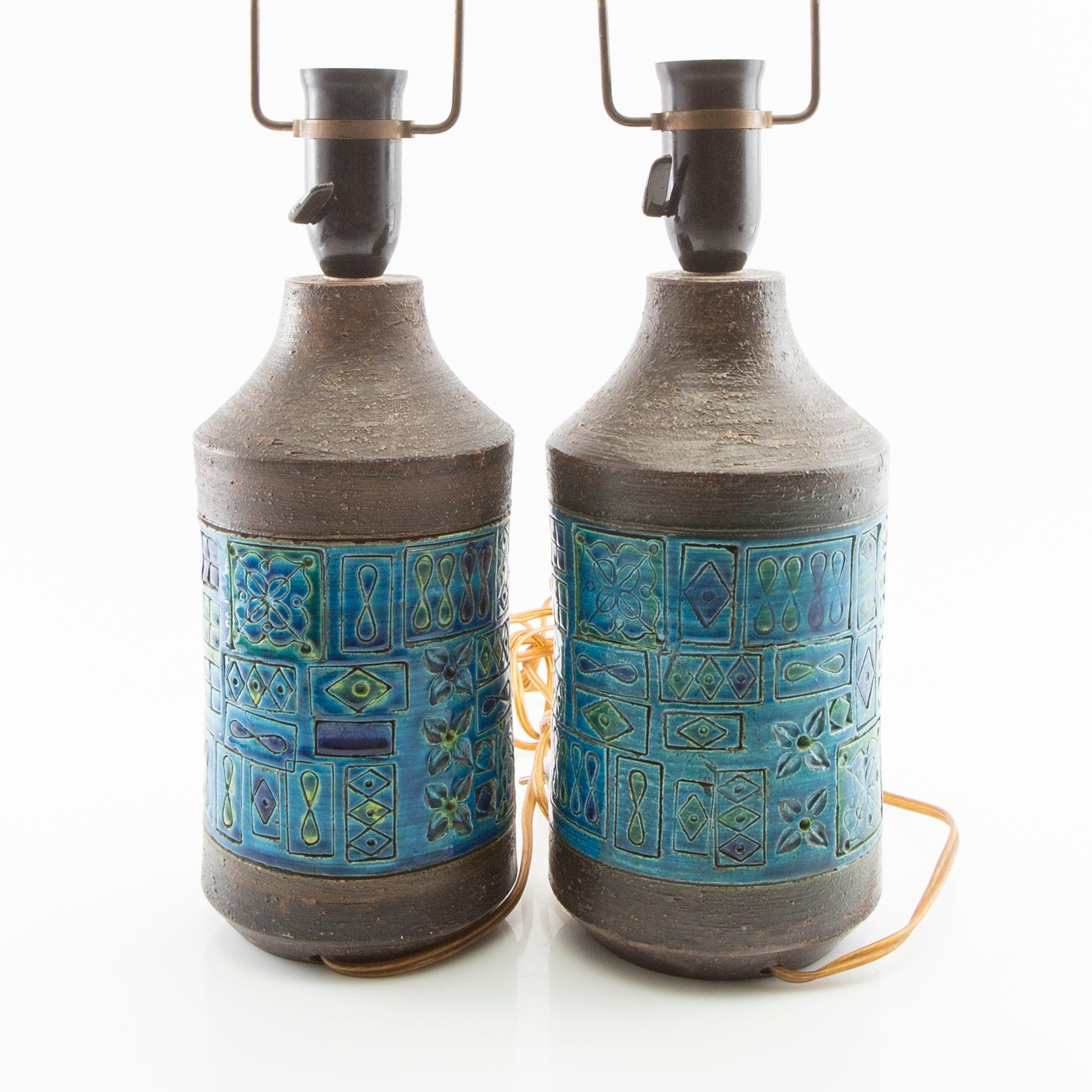 Aldo Londi table lamps, a pair, Bitossi, Italy, later part of the 20th century.
