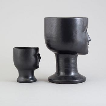 Two Lisa Larson flower pots, Gustavsberg, Sweden.