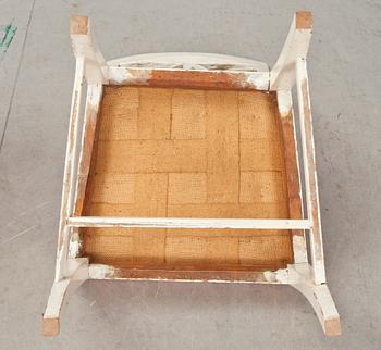 SOFFA MED STOLAR, 1+6. Sengustavianskt Lindome, 1800-talets början. Brännmärkt INS.