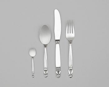 386. A Johan Rohde 24 pcs set of 'Acorn' flatware, Georg Jensen, Copenhagen 1945-77.