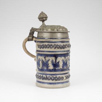 STOP, stengods, Westerwald, Tyskland 1700-talets första hälft.