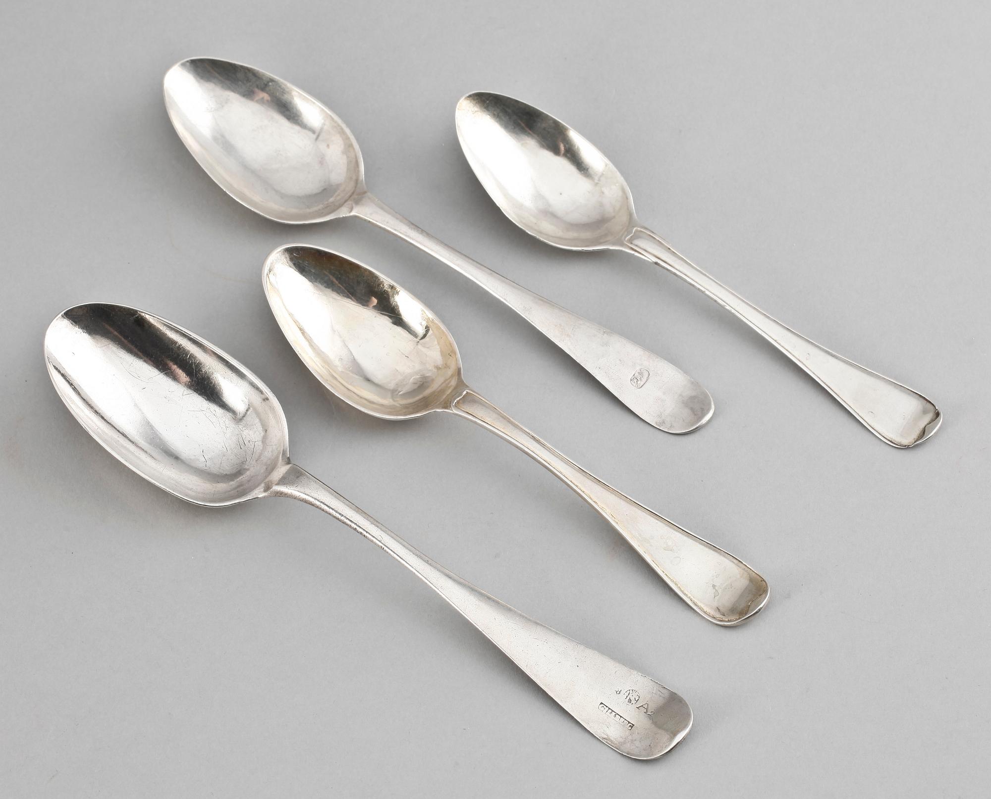 SKEDAR, 4 st, silver, 1700-tal, bla P Gillberg, Varberg, 1763-97.