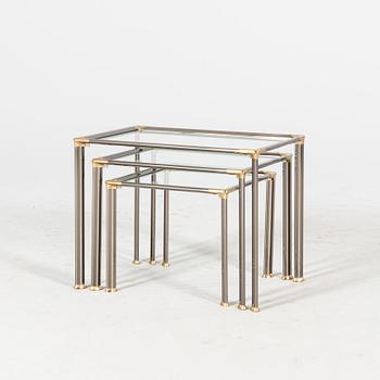 A late 20th century metal nesting table.