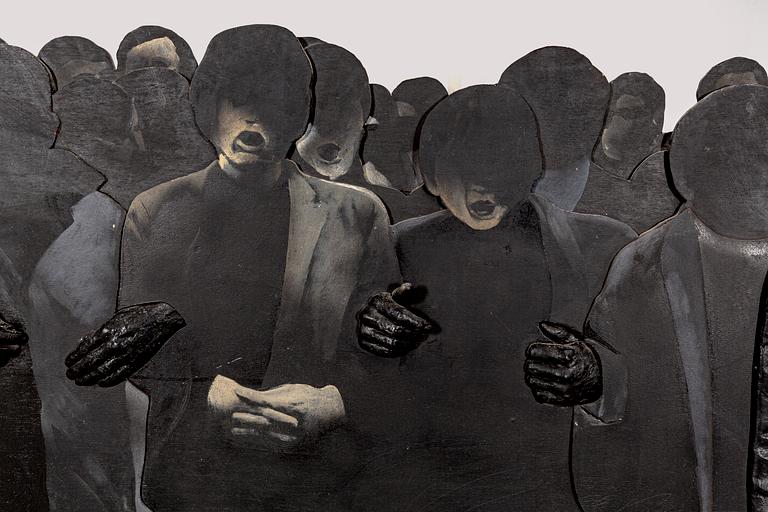 Rafael Canogar, mixed media signerad och daterad 1969.