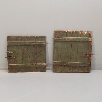 A set of two painted wooden doors early 19th century or older.