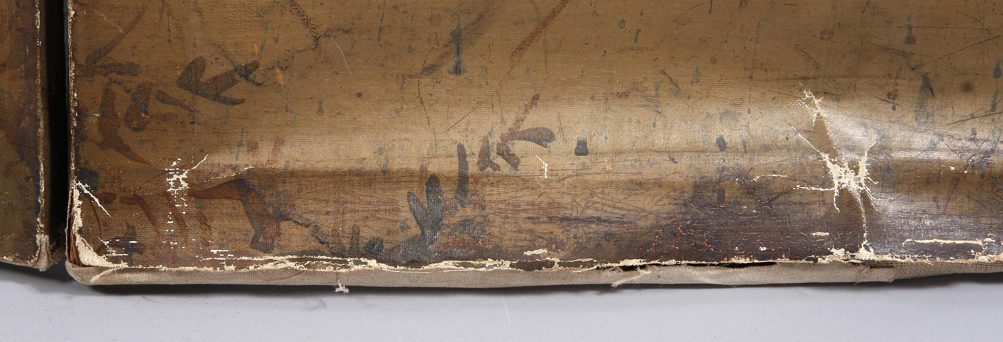 VÄGGSKÄRM, Elisabeth Warling, sign, omkring sekelskiftet 1800/1900.