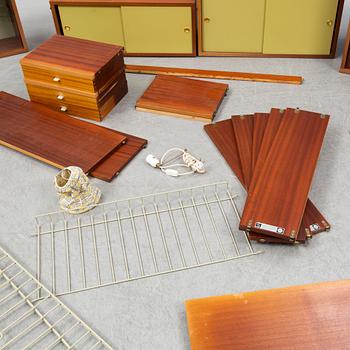 NILS & KAJSA STRINNING, a 'String' mahogany veneered shelf system, 1962.