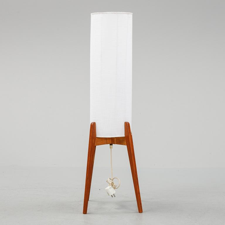 A Swedish teak and oak floor light, 1950's/60's.