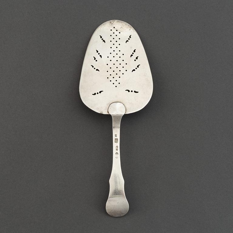 Sandwich-/Fiskspade, silver, Jacob Möinichen, Köpenhamn 1776. Rokoko.