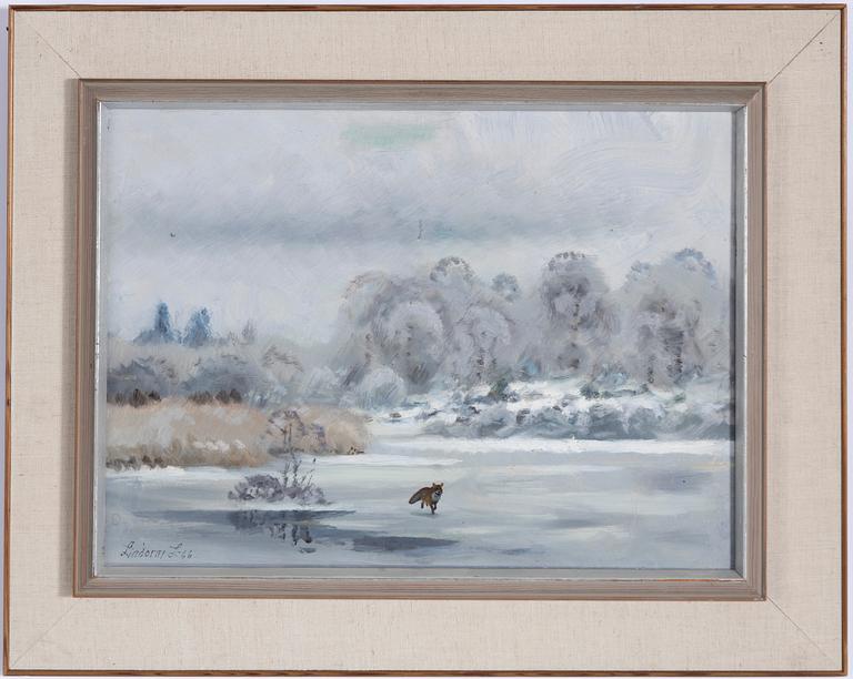 Lindorm Liljefors, The fox scurries across the ice.