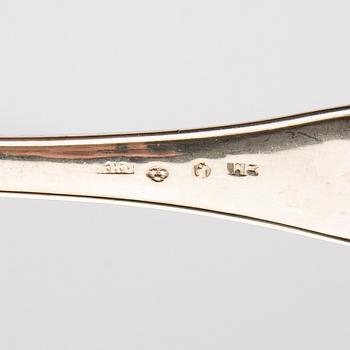 Dessert forks, 6 pcs, silver, possibly early 19th century.