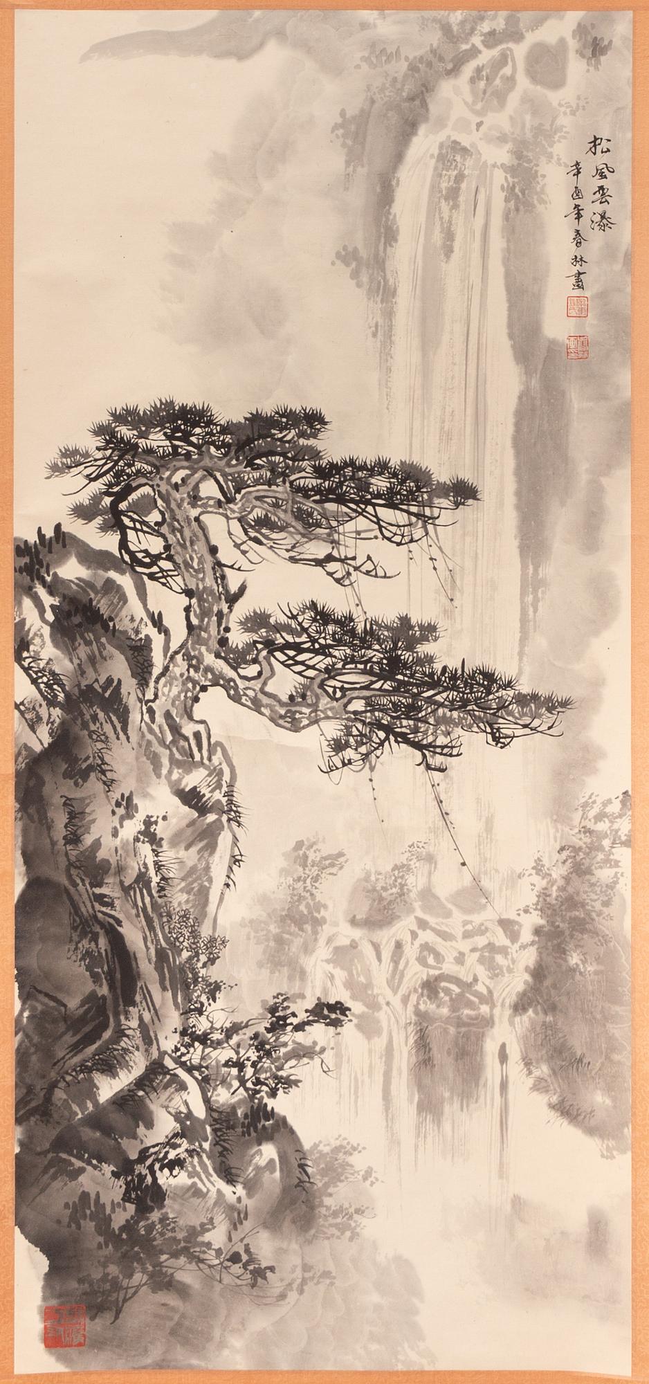 A Chinese scroll, ink on paper,