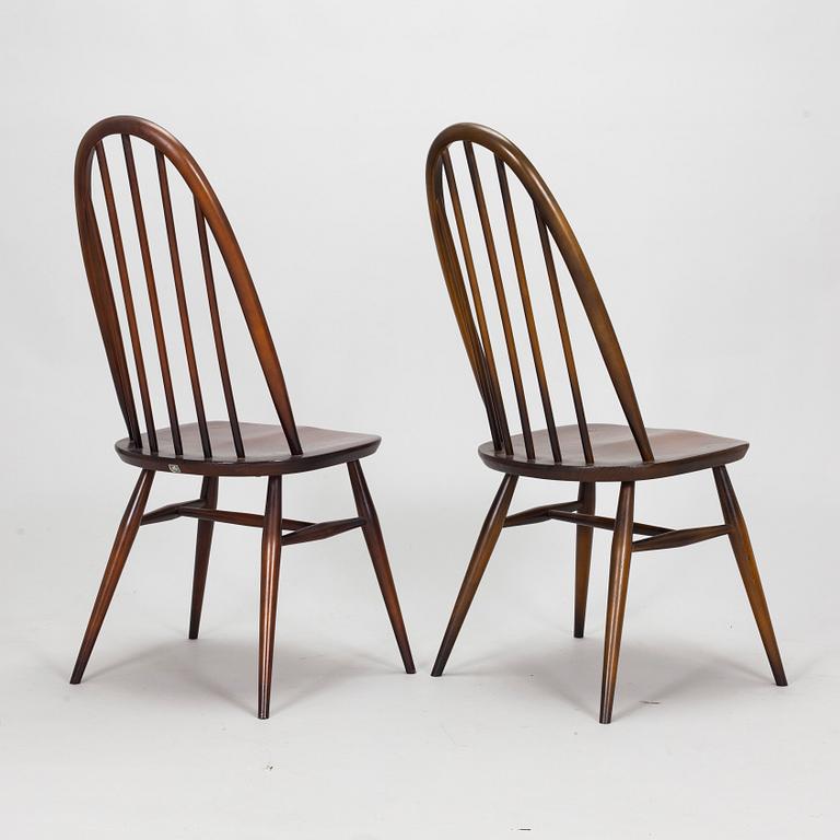 A set of six 1970/80's wooden chairs 'Windsor 365' for Ercol, England.