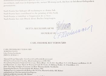 CARL FREDRIK REUTERSWÄRD, bok med litografi "Making Faces", båda signerade och numrerade 3/100, 1984.