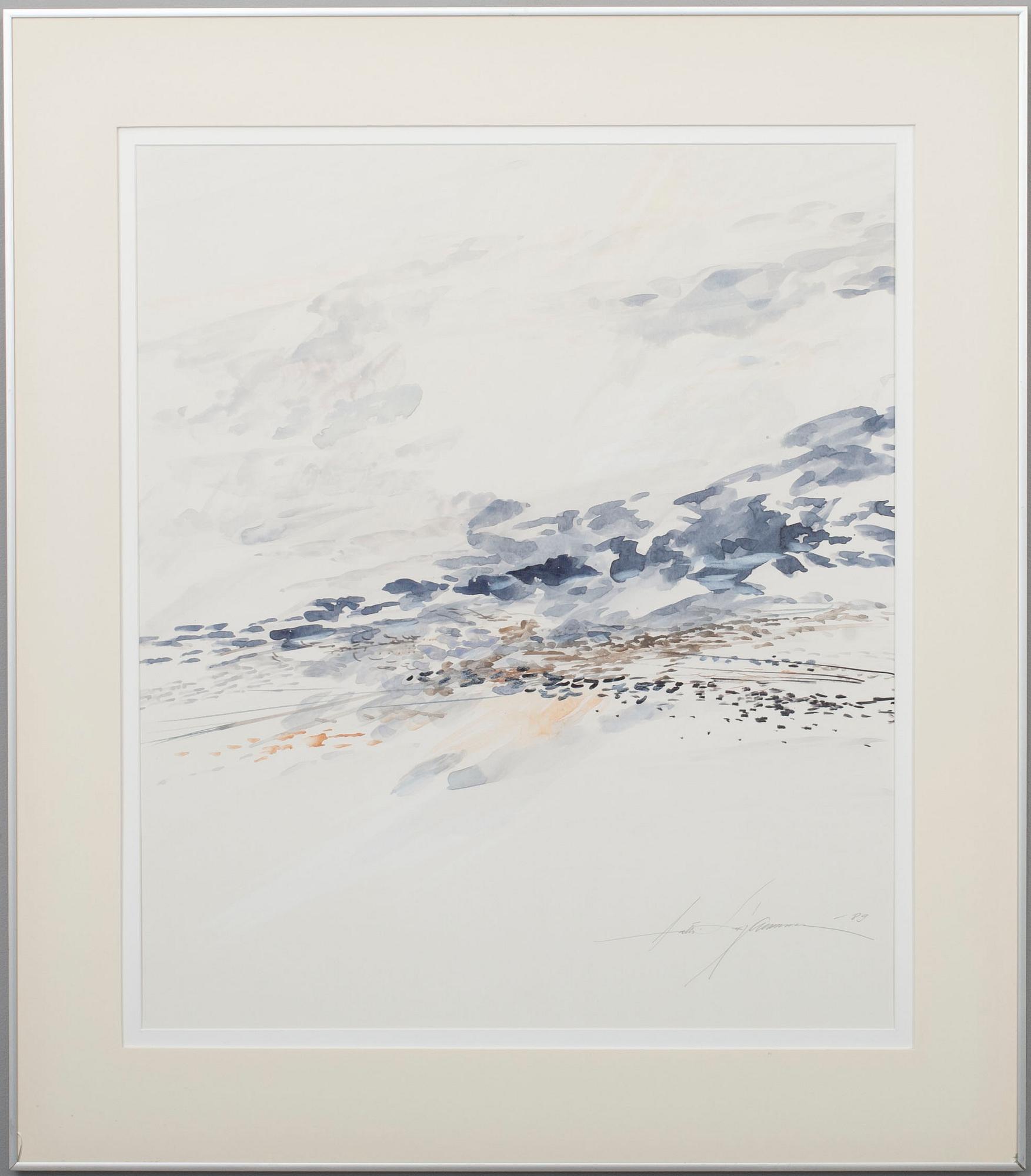 ANTTI SAJANIEMI, akvarell, signerad och daterad 1989.