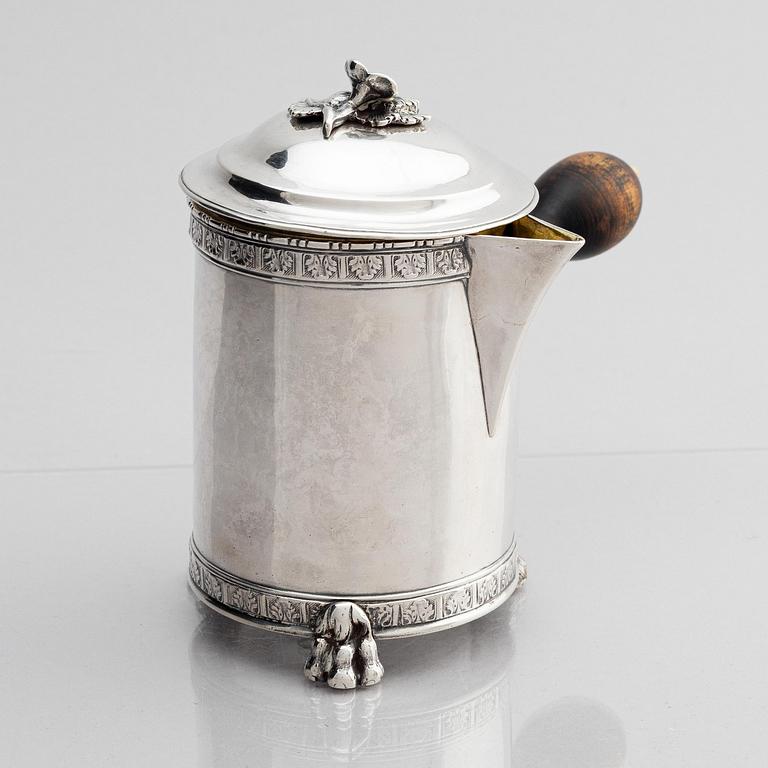Pehr Zethelius, chokladkanna, silver, Stockholm 1789. Gustaviansk.