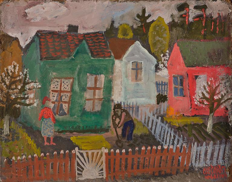 Olle Olsson-Hagalund, Garden chores.