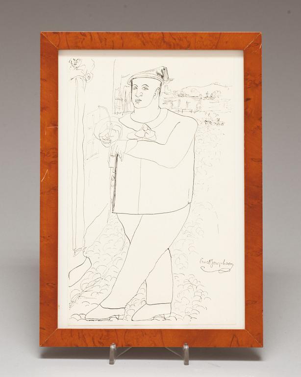 ERNST JOSEPHSON, tusch på papper, signerad.
