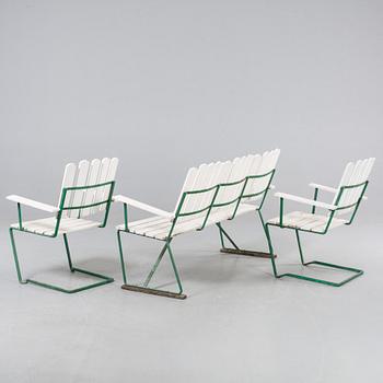 TRÄDGÅRDSMÖBEL, 3 delar, design Arthur Lindqvist, Grythyttan, 1900-talets mitt.