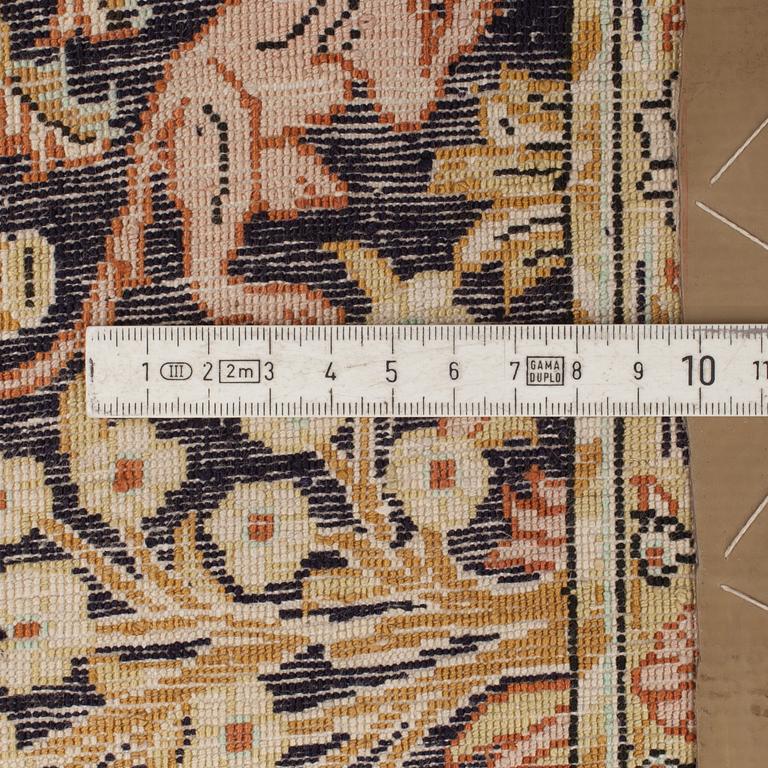 A RUG, silk Qum, around  207 x 132  cm.
