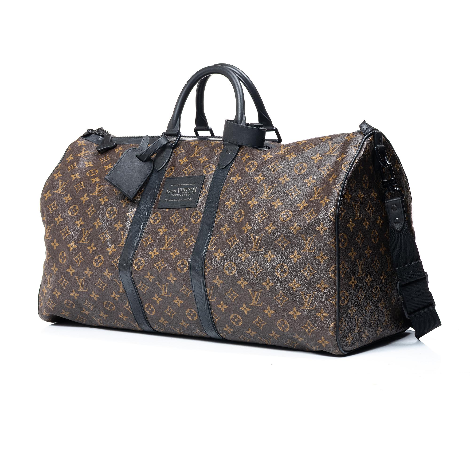 Louis Vuitton, weekender bag, “Macassar Waterproof Keepall 60 Bandoulière”.